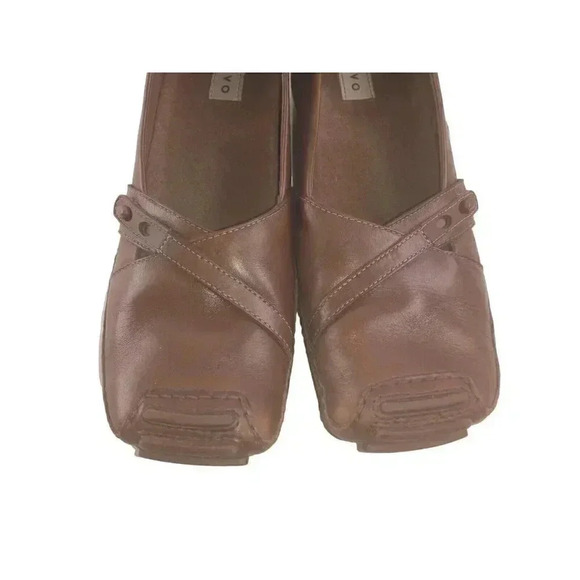 Privo Brown Leather Shoes Loafers Square Toe Slip On Womens Size 9.5M - Picture 6 of 11